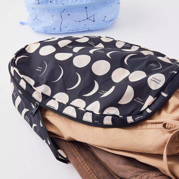 NWT Baggu Packing Cube Set - Night Sky (Moon, Constellation Sky Blue) - Picture 7 of 9